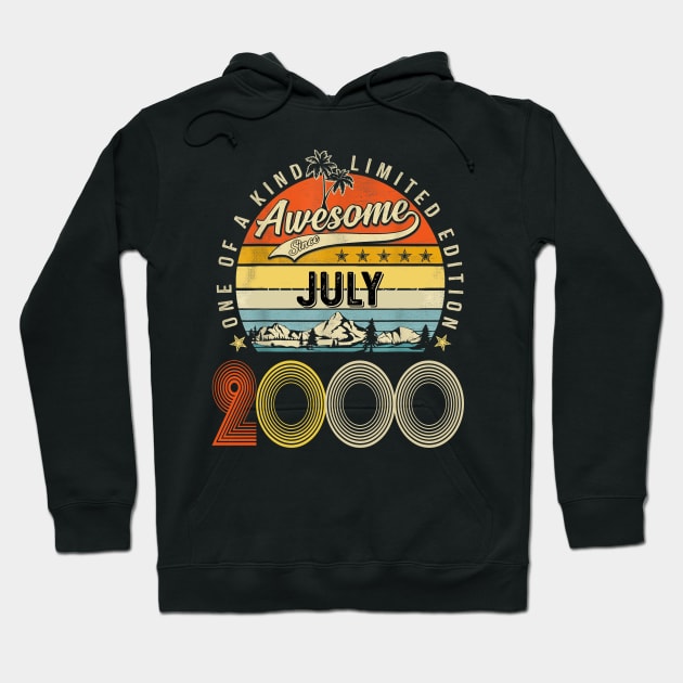 Awesome Since July 2000 Vintage 23rd Birthday Hoodie by Ripke Jesus